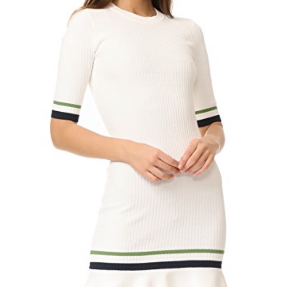 Veronica Beard size large white ribbed dress